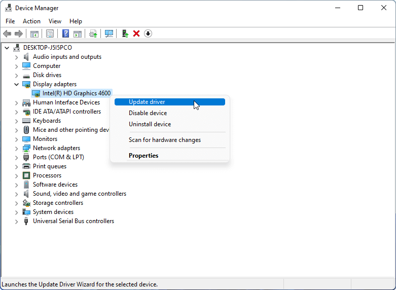 intel graphics driver windows 11 update