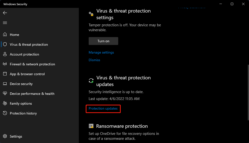 click protection updates