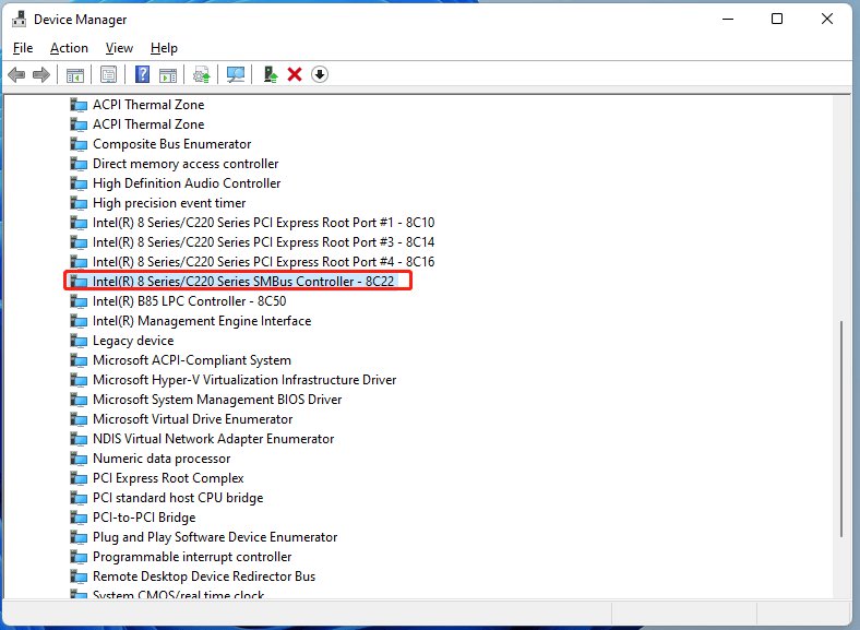 Intel(R) 8 Series/C220 Series SMBus Controller