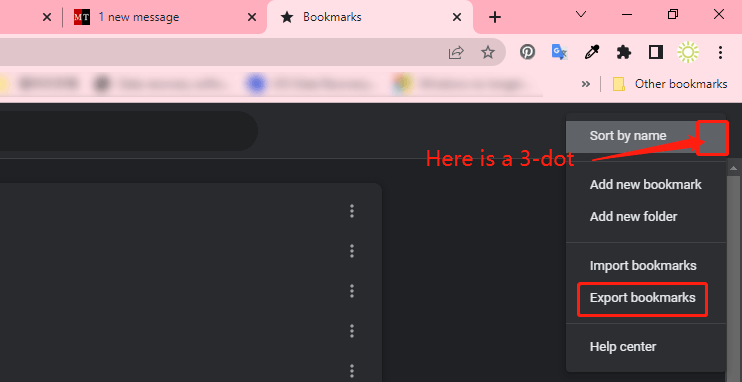 select Export bookmarks