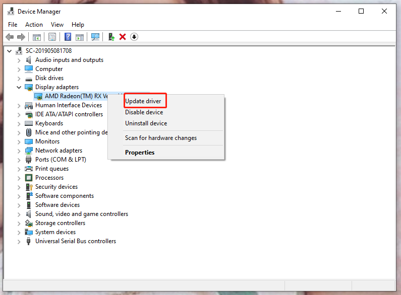 choose Update driver