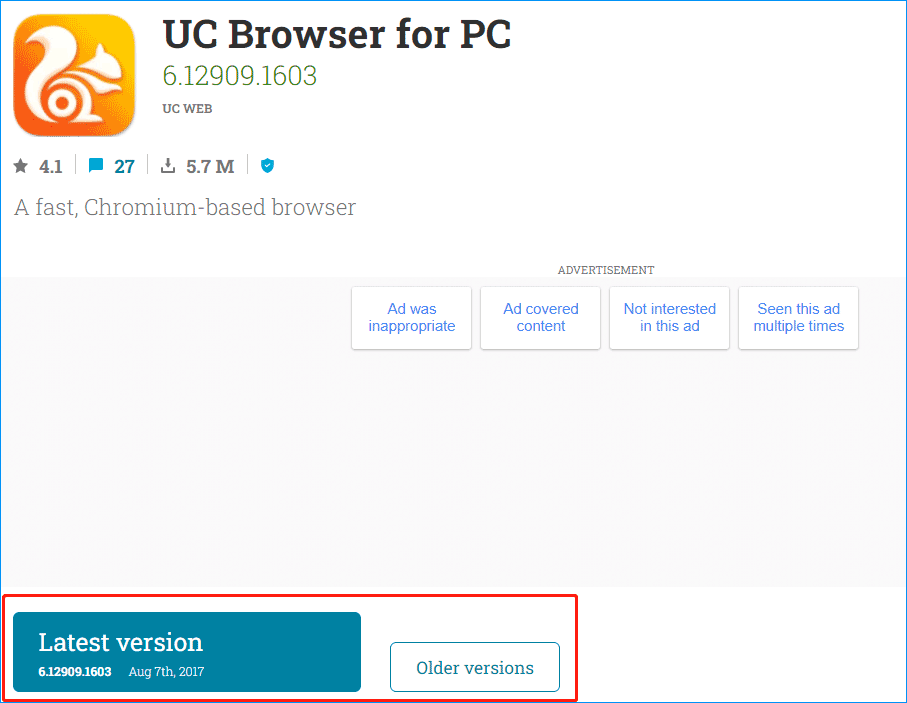 UC Browser download Windows 10