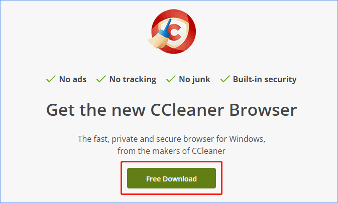CCleaner Browser free download