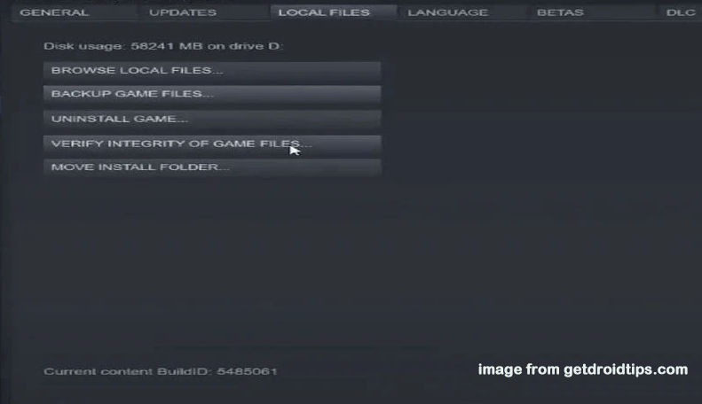 verify integrity of game files