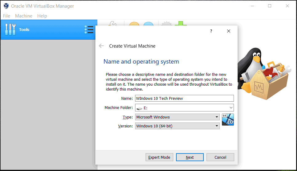 name virtual machine