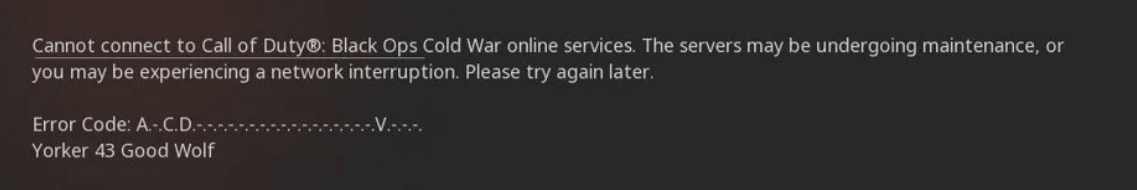 Yorker 43 Good Wolf error code PC
