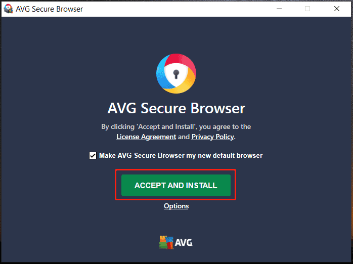 تثبيت متصفح AVG الآمن