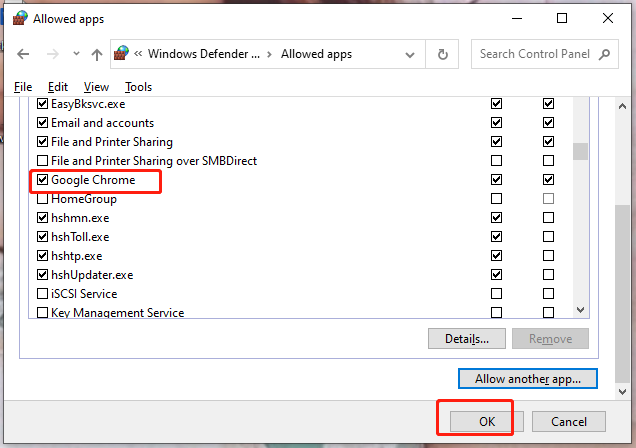 حدد Google Chrome