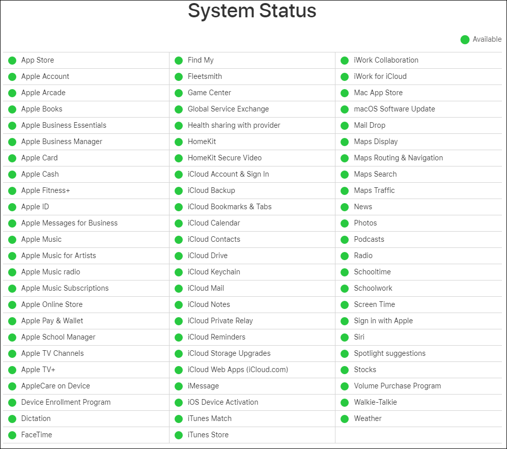 check system status