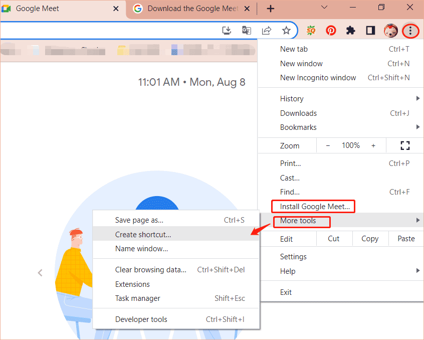 تثبيت Google Meet