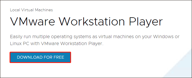 Download and Install VMware Workstation Player/Pro (16/15/14)