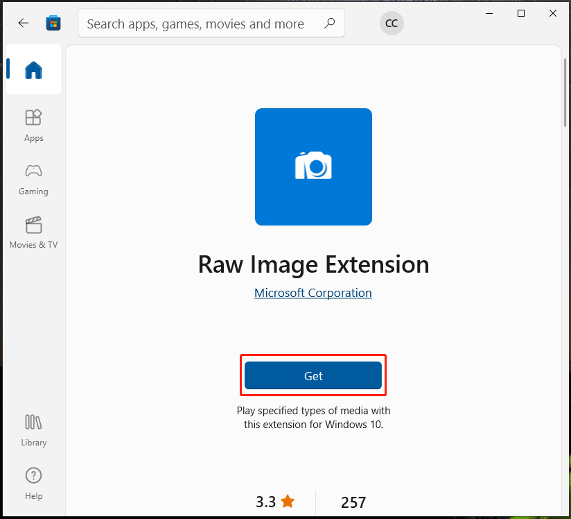 extencion raw