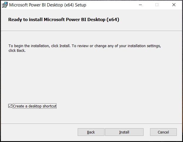 install Power BI Desktop