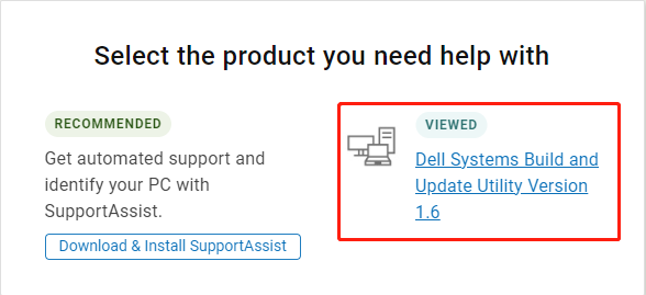 click Dell Systems Build and Update Utility Version 1.6