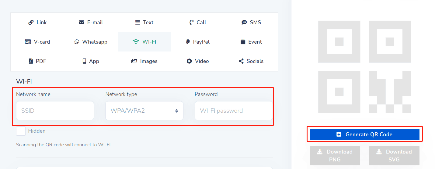 create a QR code for Wi-Fi