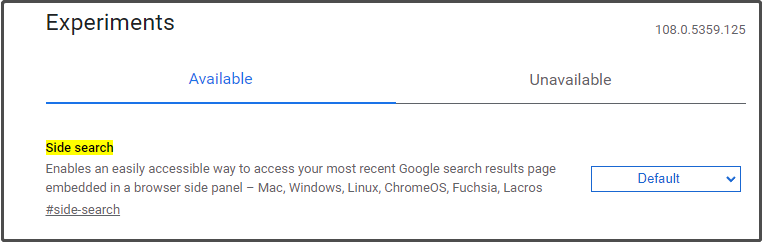 chrome://flags/#side-search
