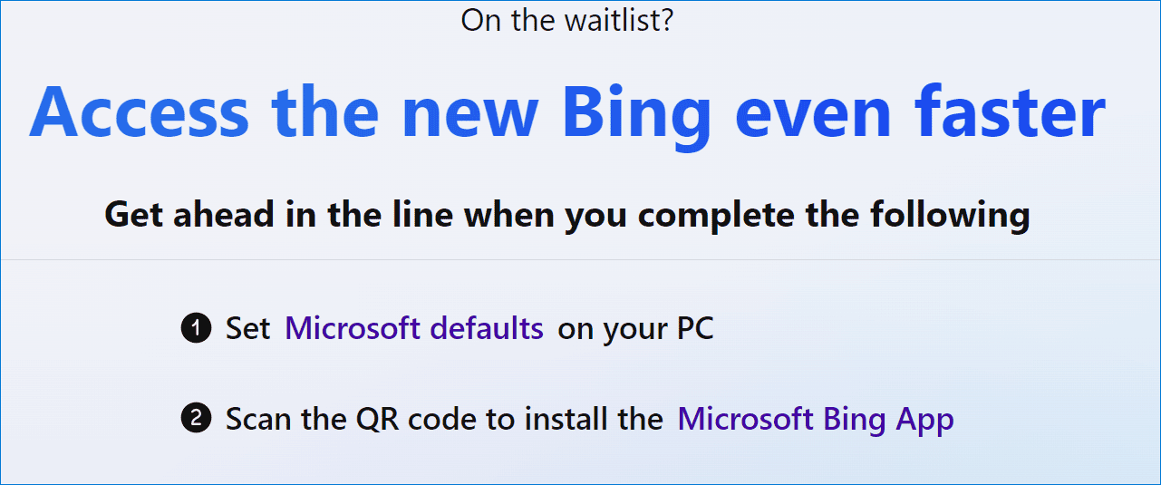 access new Bing faster