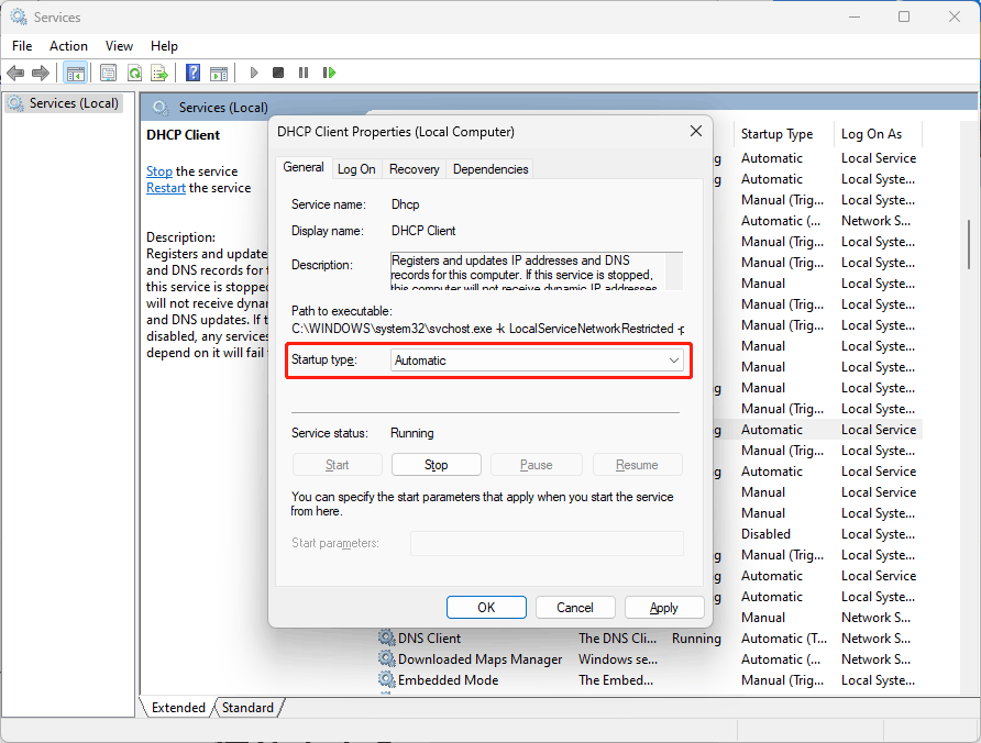 your computer was not assigned an address from the network (by the dhcp server) 0x79 enable the DHCP client service and set it as automatic