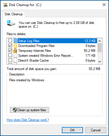 limpeza de disco do Windows 10