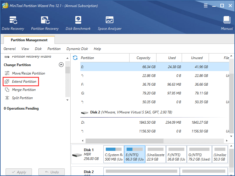 mova o espaço não alocado para a unidade C do Windows 10
