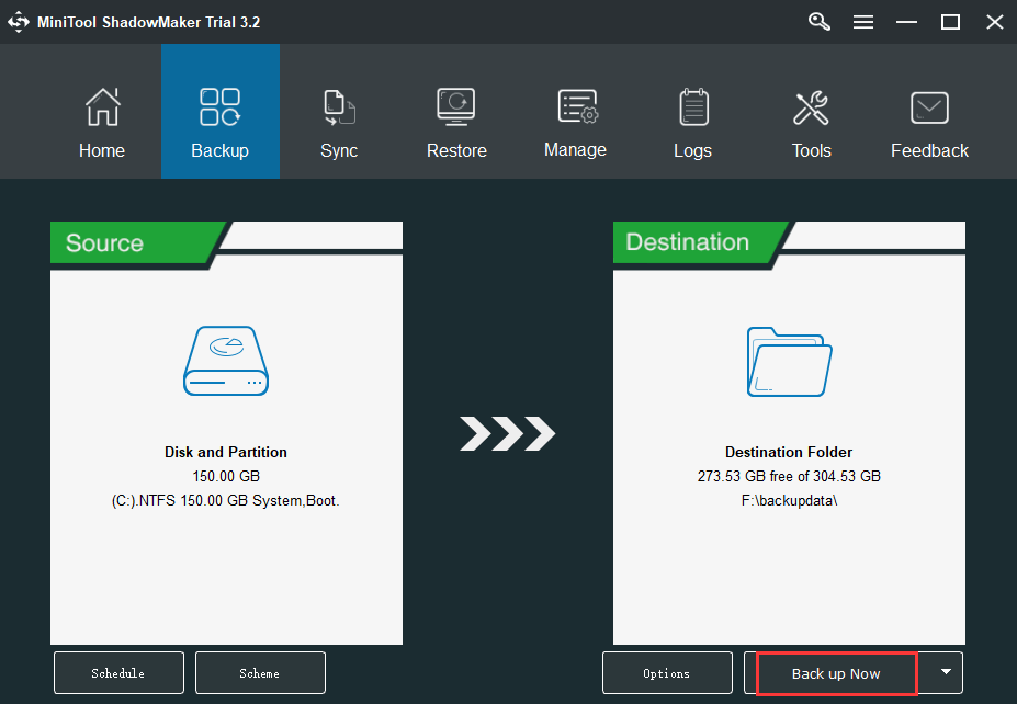 sistema de backup do PC ou arquivos e pastas