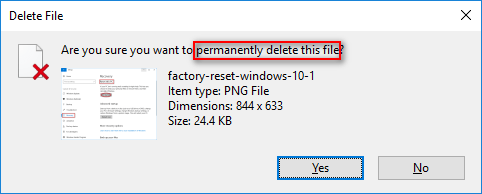 arquivos excluídos permanentemente