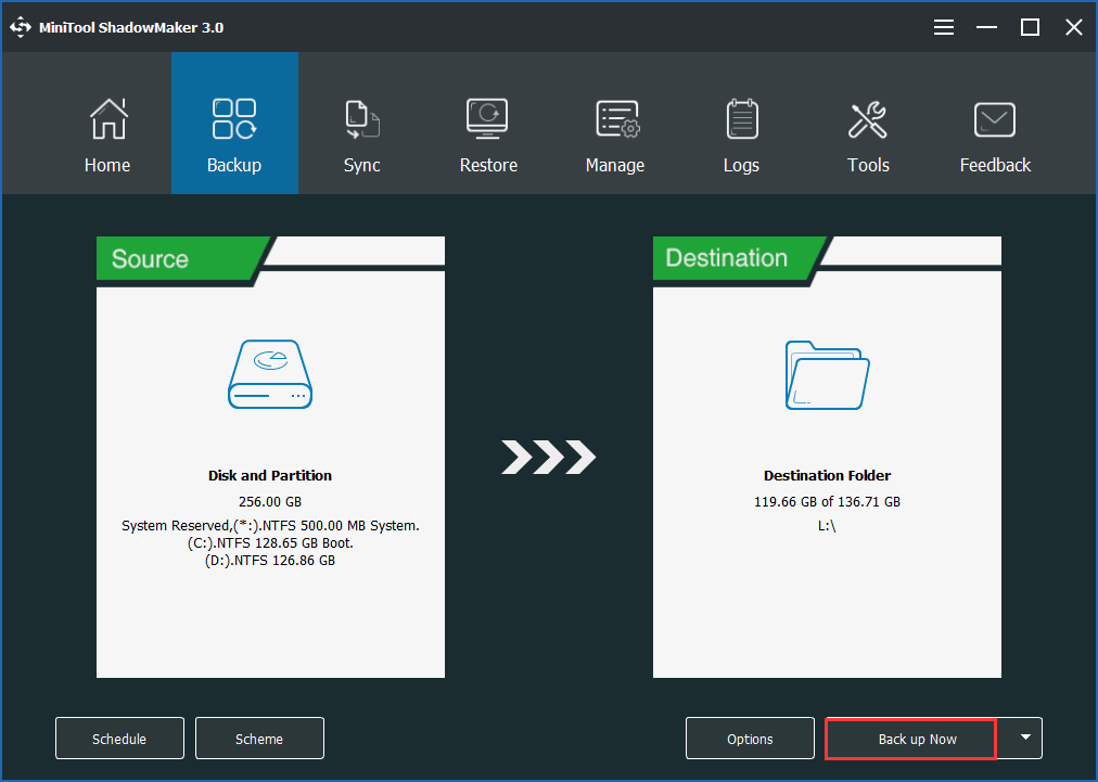 faça backup do disco do sistema com MiniTool ShadowMaker no WinPE