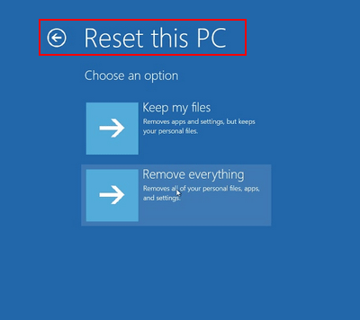 Reinicializar este PC