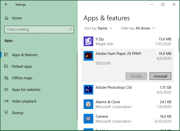 Desinstalar aplicativos nas configurações do Windows