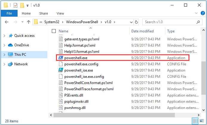 localização do powershell.exe