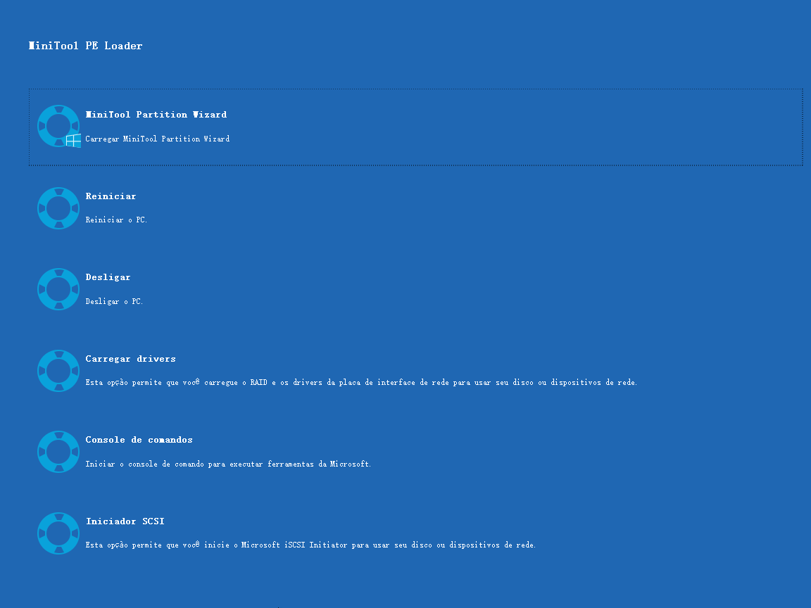 Carregador do MiniTool PE
