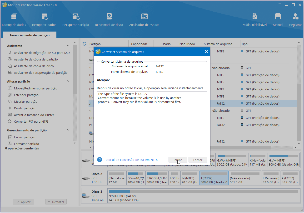 Converter FAT para NTFS