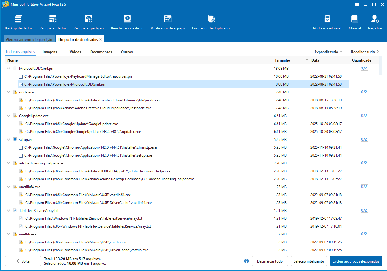 Limpador de duplicados